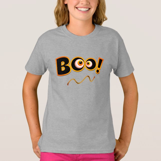 Boo para feliz disfraz de Halloween para camiseta  (Anverso)