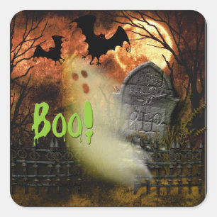 ¡Boo! Pegatina de Halloween con dieta atormentada