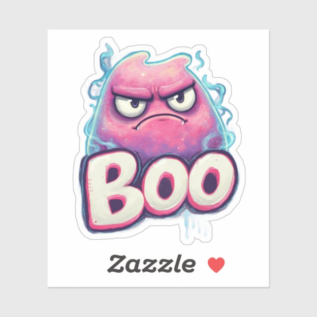 Boo Pegatina | Decal de fantasma gruñón | Funny Sp (Hoja)