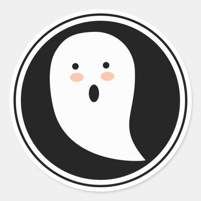 ¡Boo! Pegatina fantasma de Halloween (Anverso)