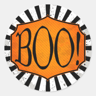 ¡BOO! Pegatinas de Halloween blancos y Naranjas ne