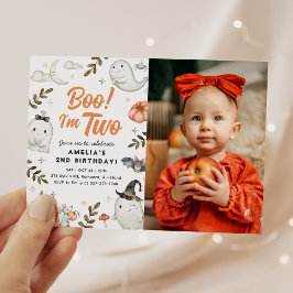 ¡Boo! Soy dos invitaciones para foto de cumpleaños