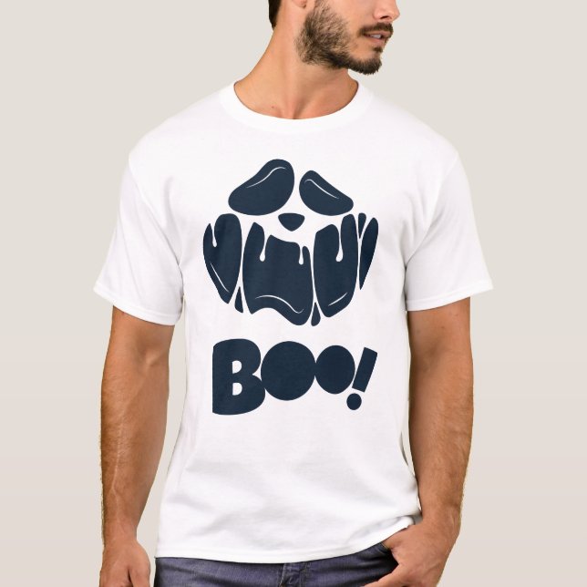 Boo Spooky Face Halloween para hombres camiseta (Anverso)