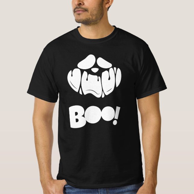 Boo Spooky Face Halloween para hombres camiseta (Anverso)