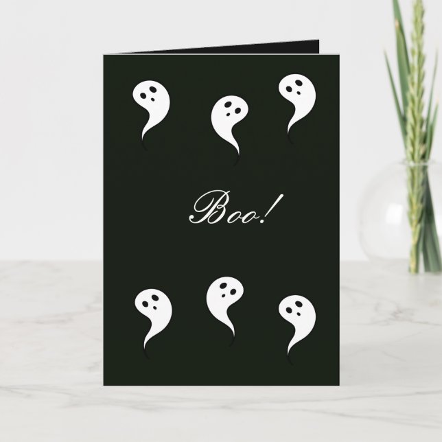 ¡Boo! Tarjeta de Halloween (Anverso)