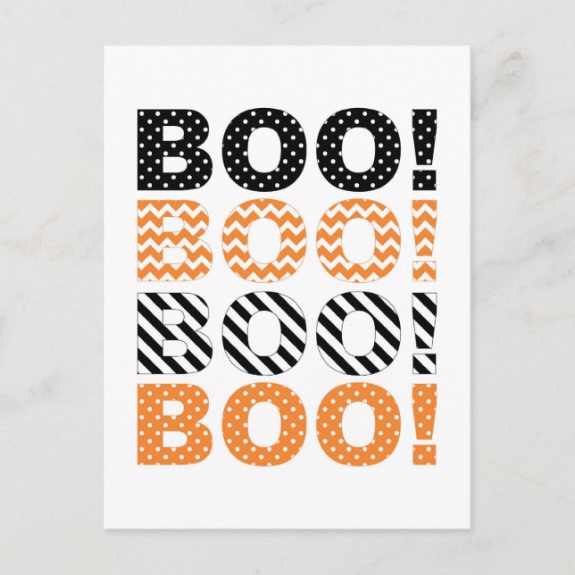 ¡Boo! Tarjeta de Halloween (Anverso)