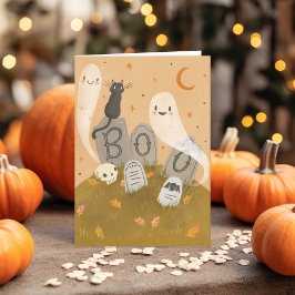 ¡Boo! Tarjeta de nota feliz de Halloween