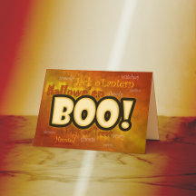 ¡Boo! Tarjeta de saludo de Halloween