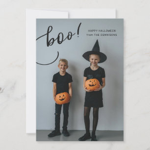 ¡Boo! Tarjeta fotográfica de Halloween - Retrato