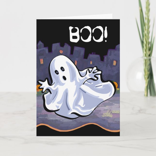 ¡BOO! Tarjeta Ghost Halloween (Anverso)