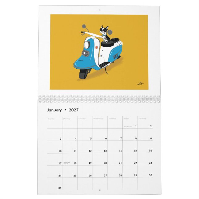 Boogie en *reprinted* del calendario de las vespas (Jan 2027)