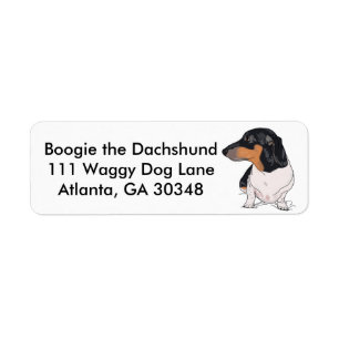 Boogie las etiquetas de dirección del Dachshund