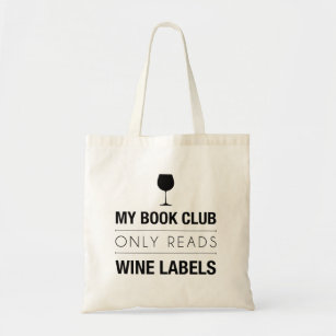 Book Club lee la bolsa de las etiquetas de vino