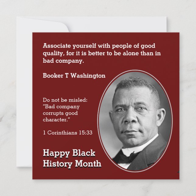 BOOKER T WASHINGTON Cita Escritura Motivación (Anverso)