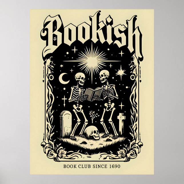 Bookish Skeletons Arte gótico (Frente)