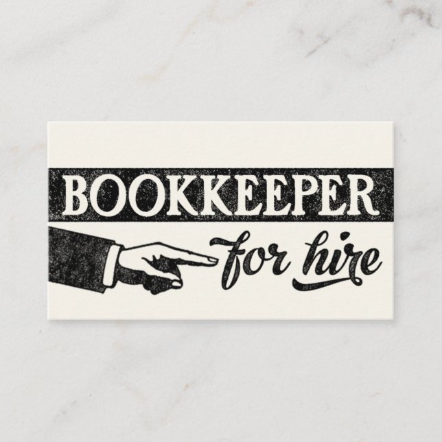 Bookkeeper Para Contratar Tarjetas De Negocio - Of (Anverso)