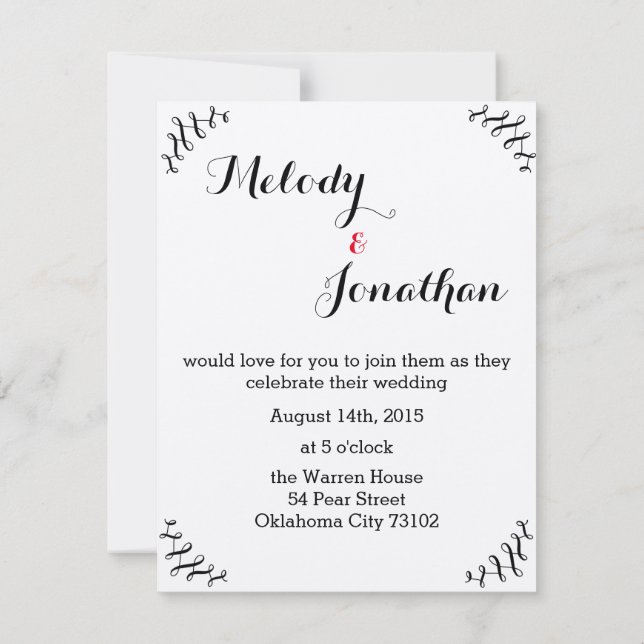 Booklovers que casan la invitación con signo "&" (Reverso)