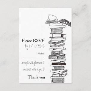 Booklovers que casan la tarjeta de RSVP de la