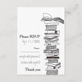 Booklovers que casan la tarjeta de RSVP de la