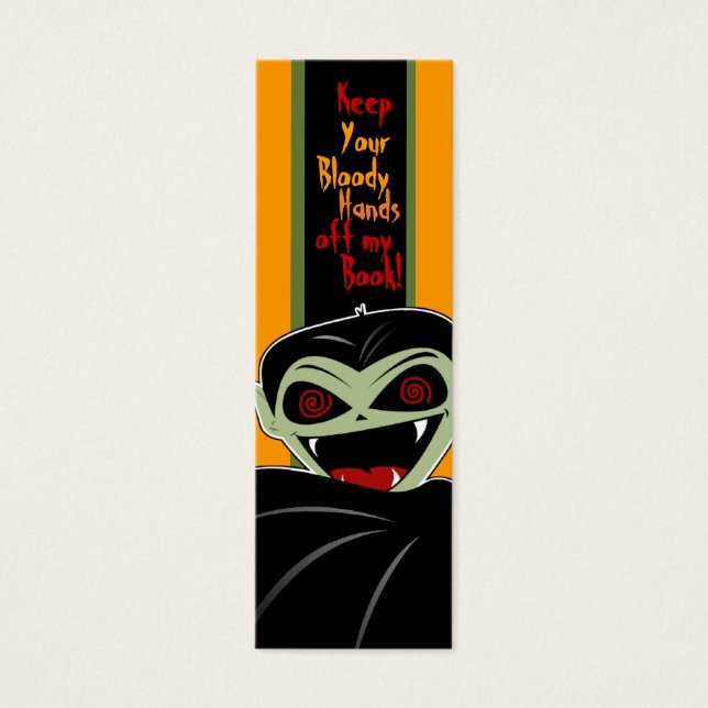 Bookmark Dracula Vampire Halloween Bloody Custom (Frente)