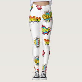 Boom Boom Pow Expresiones Cómicas Leggings