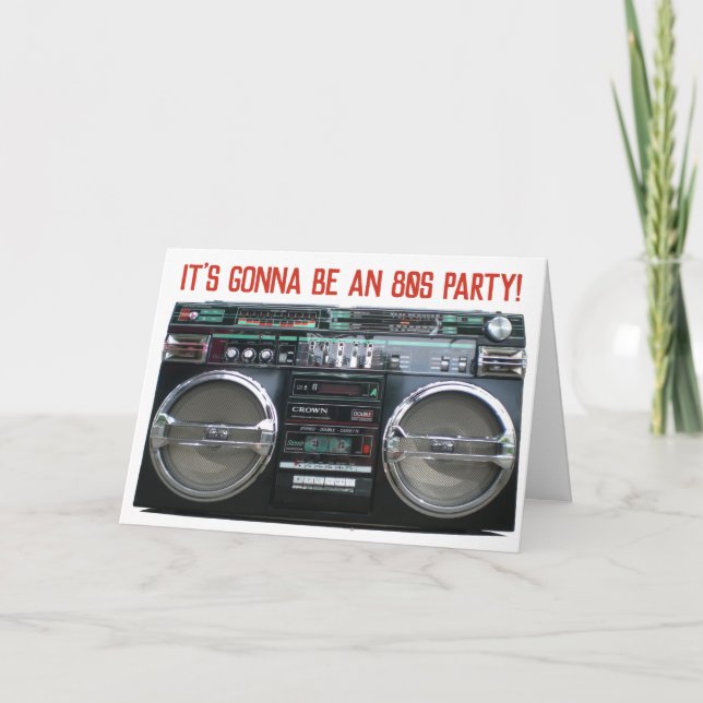 Boombox Invitación de cumpleaños o fiesta de los a (Anverso)