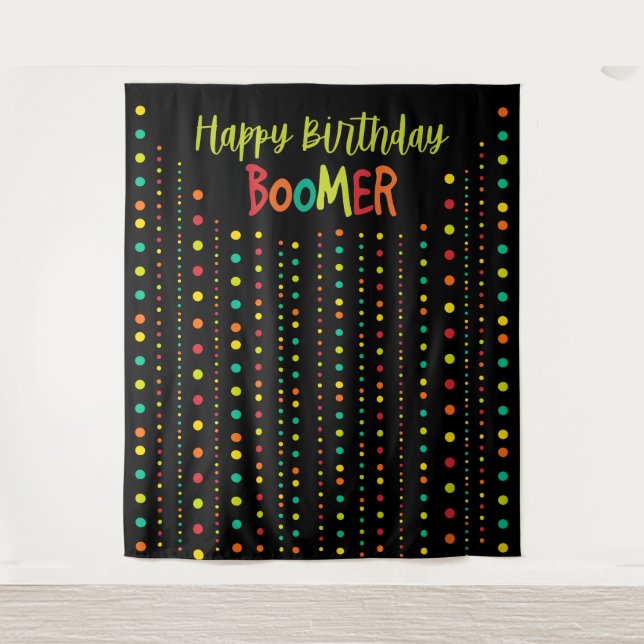 Boomer | Tapiz | Selfie Wall | Cumpleaños feliz (Anverso)