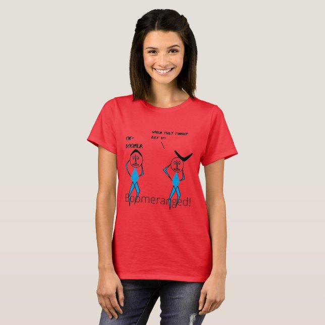 Boomeranged de camiseta básica femenina (Anverso completo)