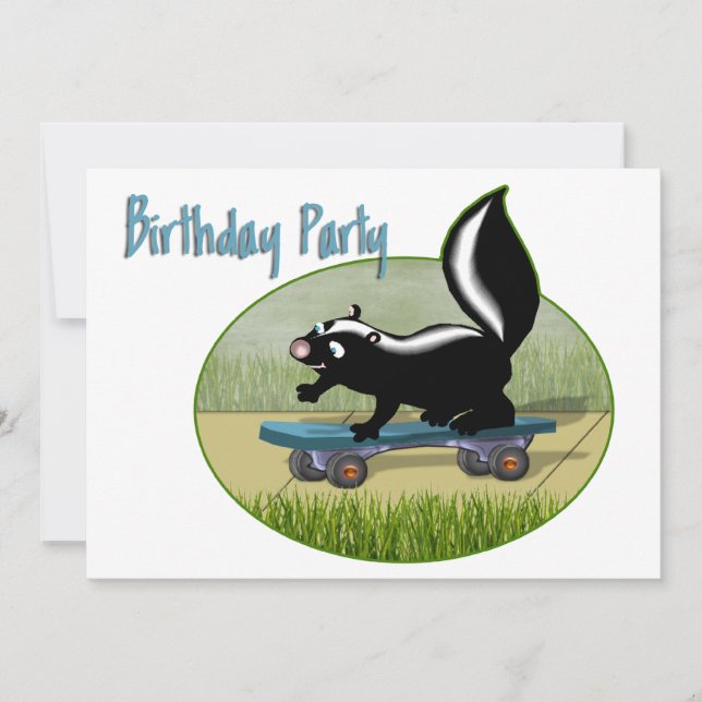Booneo en una invitación al cumpleaños para patine (Anverso)