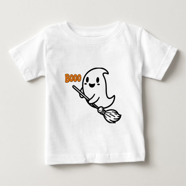 Booo espeluznante Camiseta de bebé fantasma de Hal (Anverso)