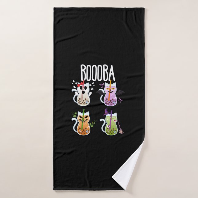Boooba Kawaii Boba Bebe Tea Cat Lover Halloween G (Toalla de baño)