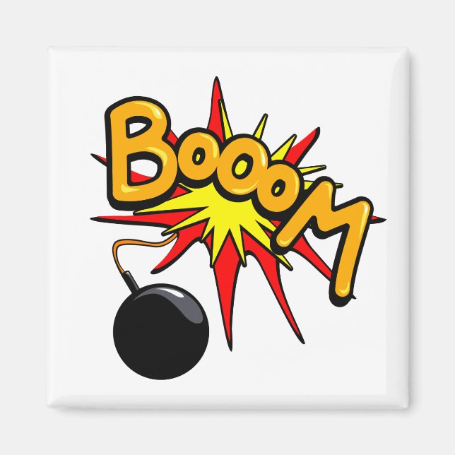 ¡Booom! Imán cuadrado (Frente)