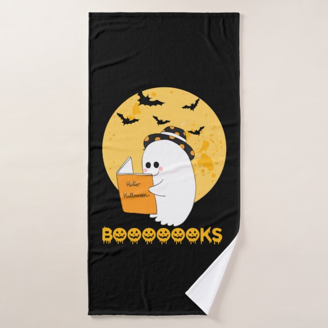 Booooooooooks Shirt Boo Leer libros Halloween (Toalla de baño)