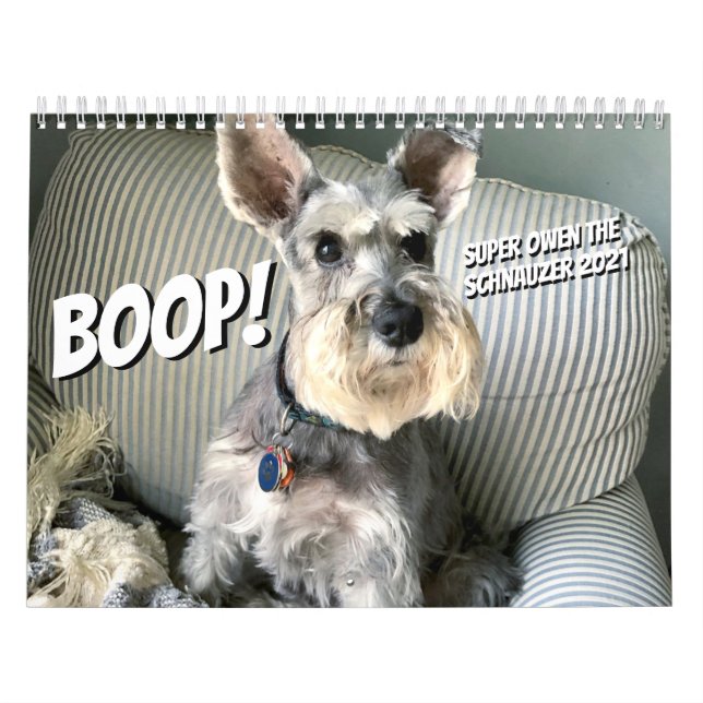  ¡Boop! Super Owen el calendario Schnauzer 2021 (Tapa)