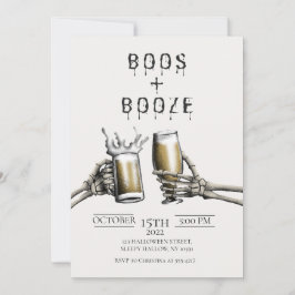 Boos + Booze Invitación a Halloween para Adultos