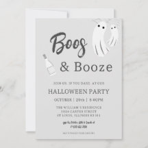 Boos & Booze Invitación para Adultos en Halloween 