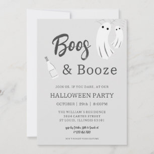 Boos & Booze Invitación para Adultos en Halloween 