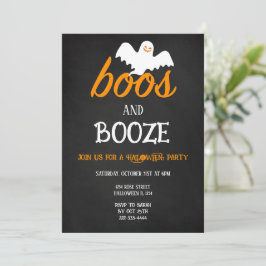 Boos de la fiesta de Halloween y la invitación a b