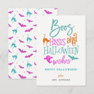 Boos Hisses y tarjetas de deseos de Halloween