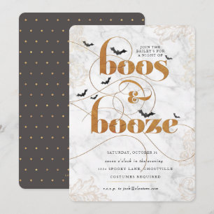Boos y Booze Halloween Elegante invitación