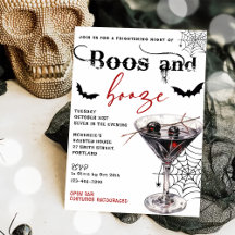 Boos Y Booze Invitación A La Fiesta De Halloween