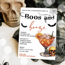 Boos Y Booze Invitación A La Fiesta De Halloween