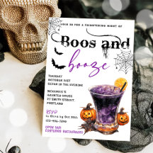 Boos Y Booze Invitación A La Fiesta De Halloween
