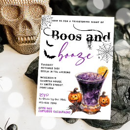 Boos Y Booze Invitación A La Fiesta De Halloween