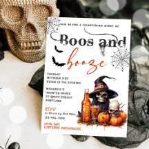 Boos Y Booze Invitación A La Fiesta De Halloween
