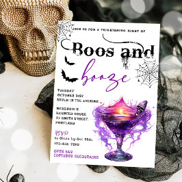 Boos Y Booze Invitación A La Fiesta De Halloween