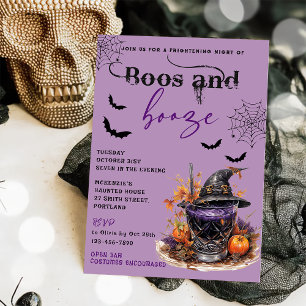 Boos Y Booze Invitación A La Fiesta De Halloween