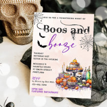Boos Y Booze Invitación A La Fiesta De Halloween
