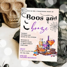 Boos Y Booze Invitación A La Fiesta De Halloween