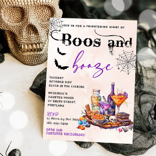 Boos Y Booze Invitación A La Fiesta De Halloween